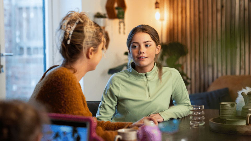 Mum And Daughter Having Parental Chat